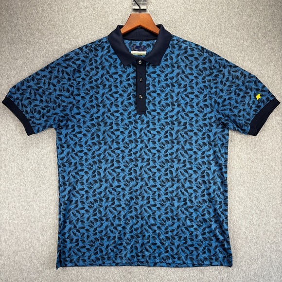 Jack Nicklaus Golf Polo Men L Blue Pattern StayDri Performance Shirt Lightweight - Picture 2 of 7